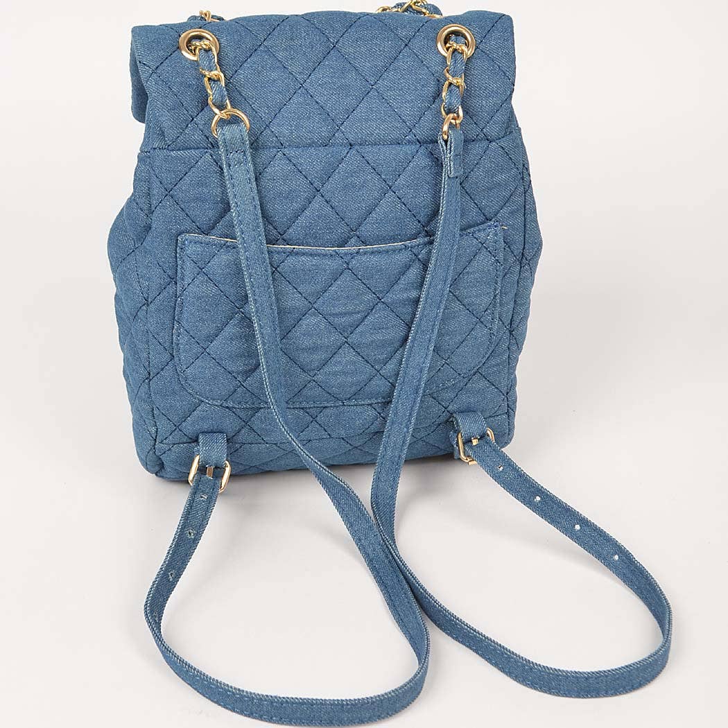 Quilted Denim Backpack