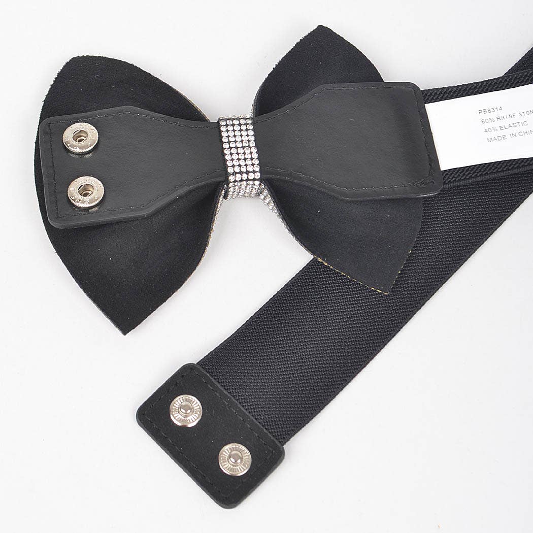 Rhinestone Ribbon Elastic Belt