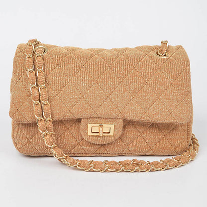 Quilted Denim Shoulder Bag