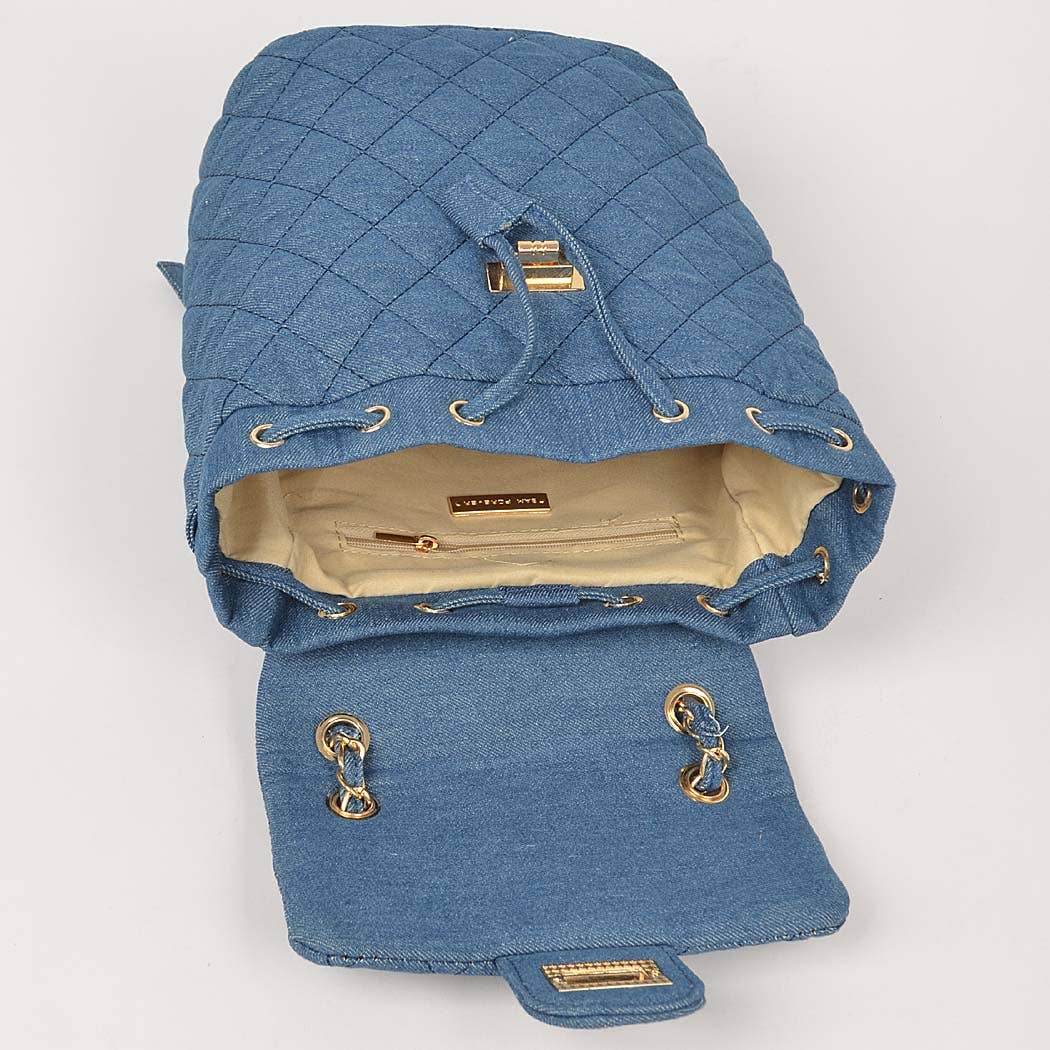 Quilted Denim Backpack
