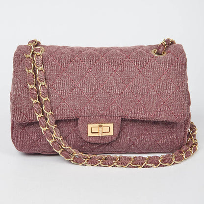 Quilted Denim Shoulder Bag