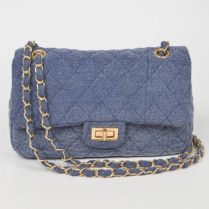 Quilted Denim Shoulder Bag