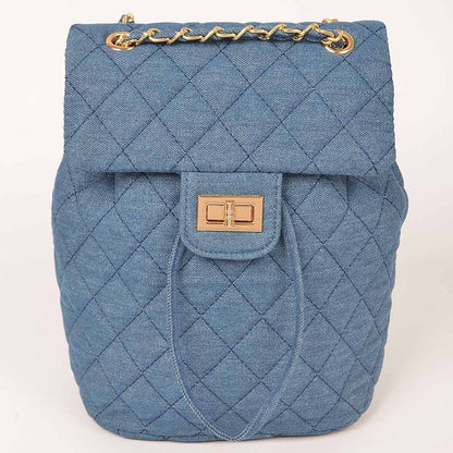 Quilted Denim Backpack