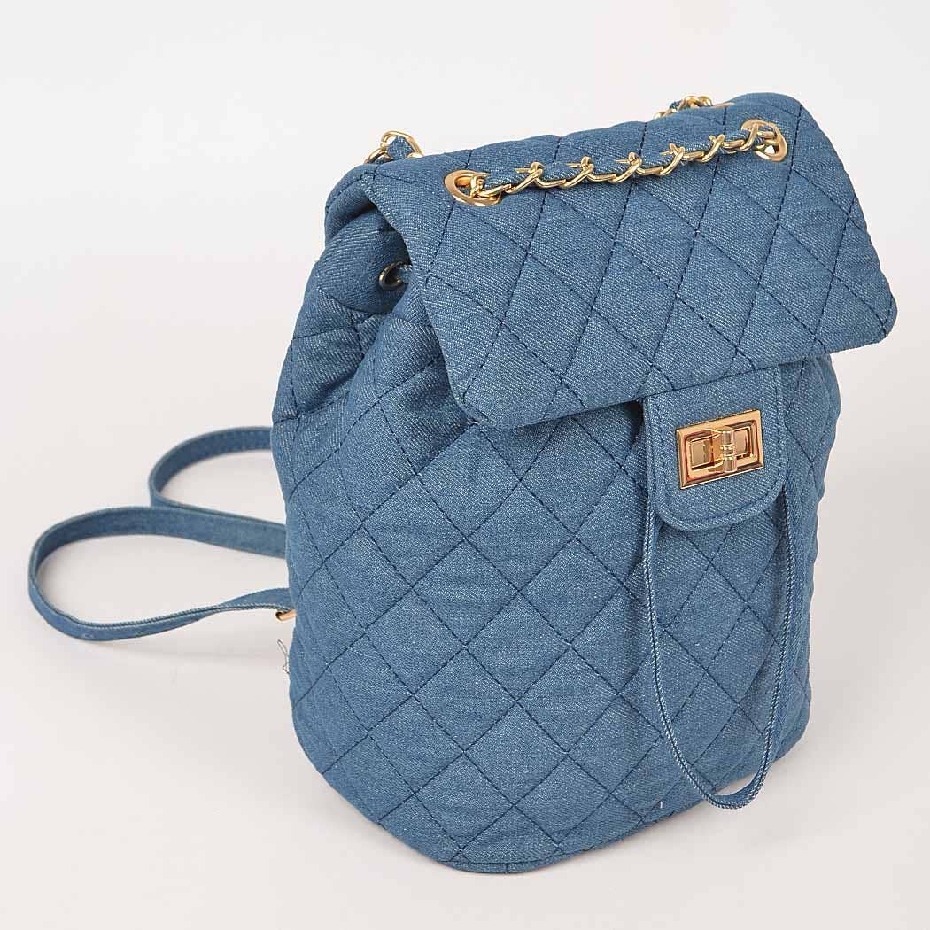 Quilted Denim Backpack