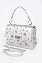Vegan Leather Multi Metal Studded Shoulder Bag