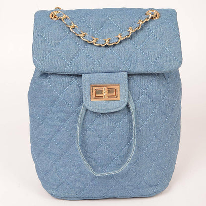 Quilted Denim Backpack