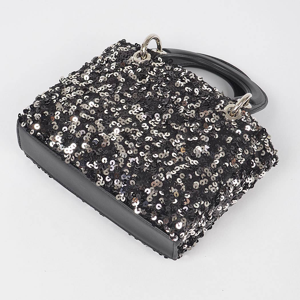 Sequin and Vegan Leather Crossbody Bag